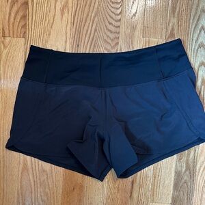 Lululemon Athletica Black Speed Under High Rise Lined Athletic Shorts